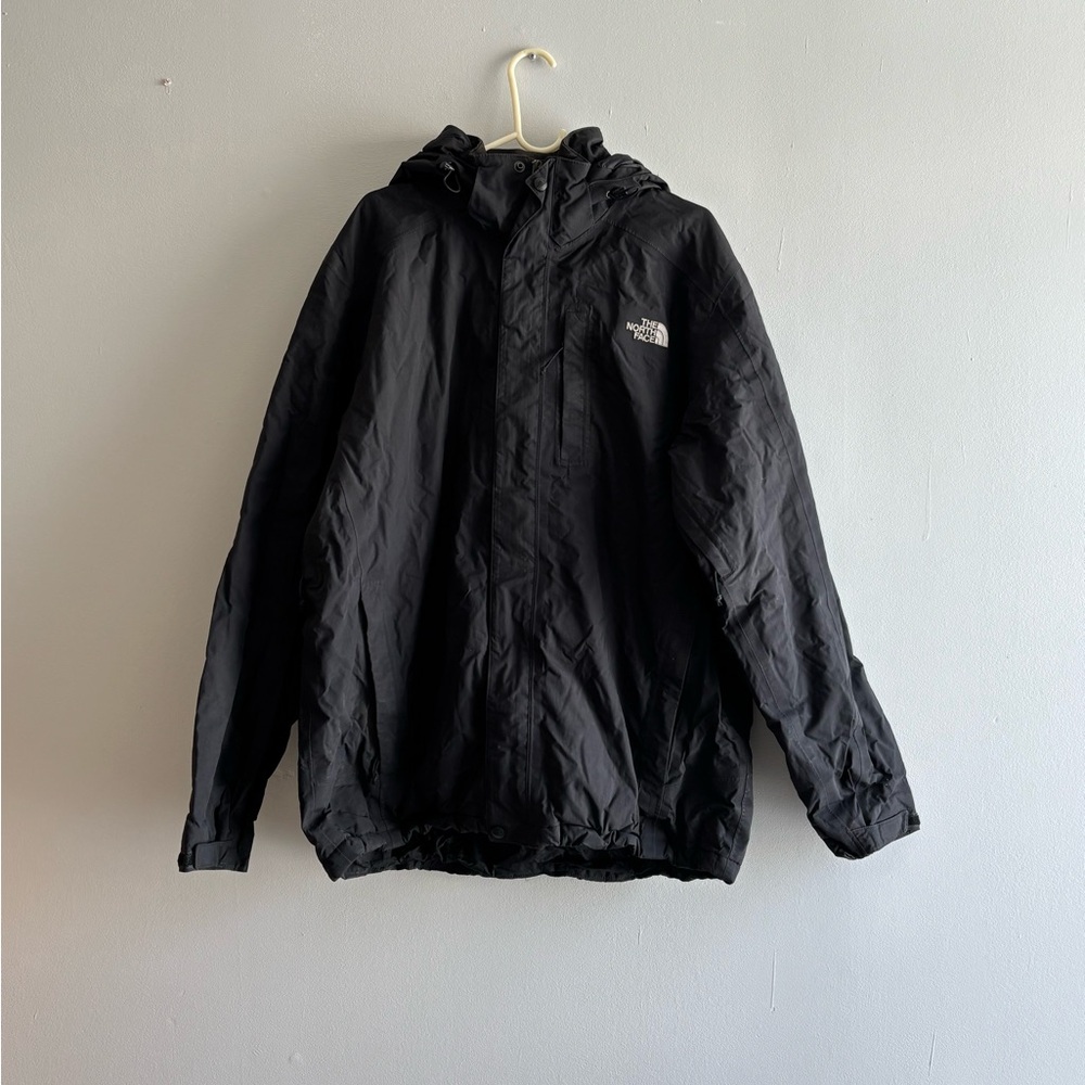 The North Face Hyvent Jacket Mens Size XL Windbreaker Black Full Zip Hooded